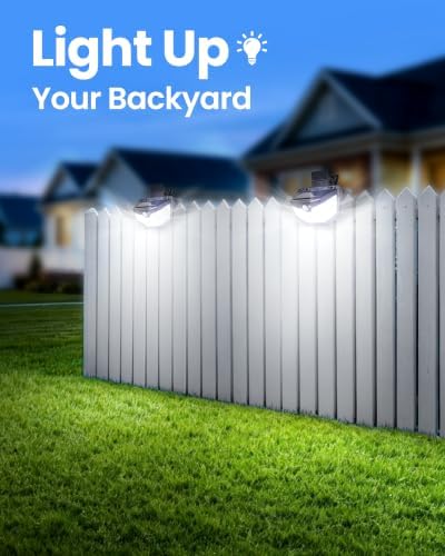 800LM Clip On Solar Lights Outdoor, 270° Wide Angle Motion Sensor Outdoor Lights with 115 LEDs & 3 Modes, IP65 Waterproof Solar Fence Lights Outdoor for Deck, Gutter, Patio, Backyard, Railing 6Pack - Image 5