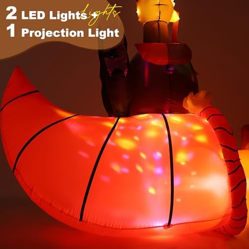Inflatable Turkey Yard Decorations Thanksgiving Inflatables, 7FT Long Giant Blow up Turkey on Cornucopia with Built-in LED Rotating Lights, for Fall Lawn Party Holiday Decorations Outdoor - Image 5