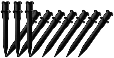 10 Pack Solar Light Stakes Replacement (Fit for Pole Inner Diameter 0.83 inch),Flickering Flame ABS Reinforced Ground Spikes Candy Cane Stakes for Outdoor Christmas Garden Deco by Unknown