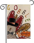 Thanksgiving Turkey Garden Flag 12x18 Inch Samll Double Sided, Gobble Harvest Holiday Outside Fall Decoraion Welcome Yard Flag by Whongkidz