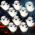 BRIGHTDECK Halloween Solar Pathway Lights Outdoor, LED Decor, Light Up Solar Stake Lights for Holiday, Halloween, Walkway, Sidewalk (Cold White Floating Ghost, 10-Pack) by BRIGHTDECK