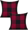 VAKADO Red and Black Christmas Buffalo Plaid Throw Pillow Covers Rustic Retro Check Cushion Cases Home Decor Farmhouse Decorative for Couch Bed Sofa 18x18 Set of 2 by VAKADO