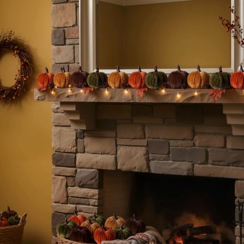 Vercraft 12 Pcs Fall Pumpkin Hanging Ornament, Fall Tree Decor, Elegant - Image 6
