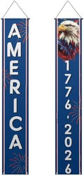 250 Anniversary Banner Door Sign 2 Pack America 1776-2026 Patriotic Hanging Banners Porch Signs Party Supplies for Room House Welcome Photo Backdrop by WelcometoLuarisgur