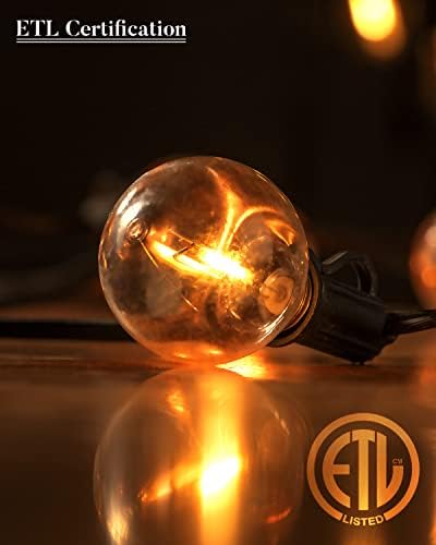 Lightdot LED Outdoor String Lights 50FT Patio Lights with 16 Shatterproof G40 Vintage Edison Bulbs, Outside Hanging Light Waterproof for Porch, Deck, Garden, Backyard, Balcony, Dimmable - Image 2