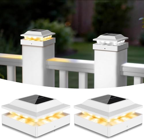 Solar Post Cap Lights for 4x4 Wood/Vinyl Posts, 2 Pack by Unknown