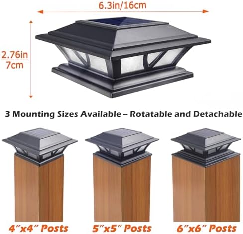 SIEDiNLAR Solar Post Lights Outdoor 2 Modes LED, 10 Pack Black (Warm/White) - Image 3