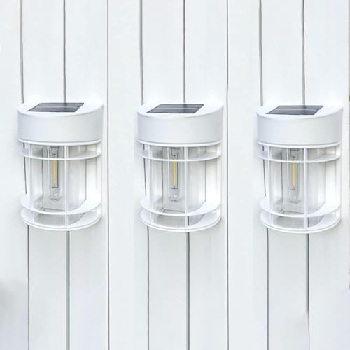 Solar Fence Lights, 12 Pack Waterproof Solar Lights Outdoor, 3000K Warm White LED Outdoor Solar Lights for Fence Garden Yard Step Stairs Patio Décor - Image 2