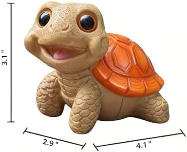 Whimsical Turtle Garden Statue – Outdoor Decor for Yard, Patio, Backyard & Balcony, Fairy Garden Accessories & Ornament, Ideal Birthday for Women, Mom, Men(Yellow) - Image 2