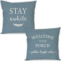 PANDICORN Outdoor Throw Pillow Covers 18x18 Inch Set of 2, Dusty Blue by PANDICORN