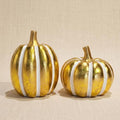 Gold and White Pumpkin Decor, Resin Pumpkin Figurines for Fall Decorations by FESTGLOX