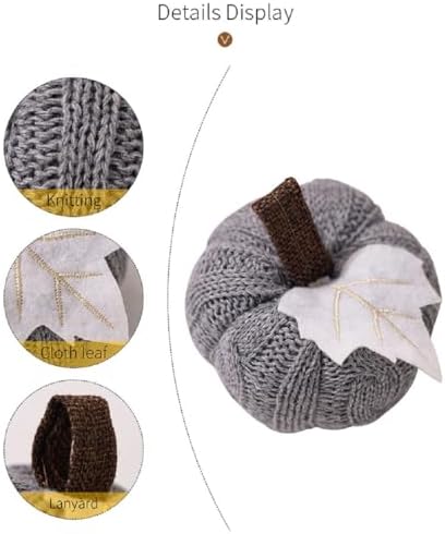 6Pcs Knitted Pumpkin Decor Set, Small Fall Hanging Ornaments for Home - Image 6
