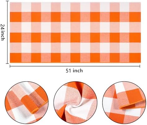 Fall Front Porch Rug 24"x51",Orange and White Halloween Outdoor Rug - Image 2