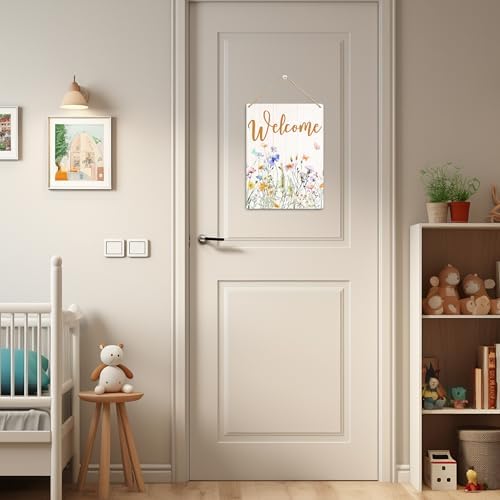 Spring Wooden Welcome Signs, Spring Door Decor, Spring Decorations for Home, Rustic Farmhouse Spring Hanging Plaque for Front Door Wall Porch Outdoor 8x10 Inch - Image 6