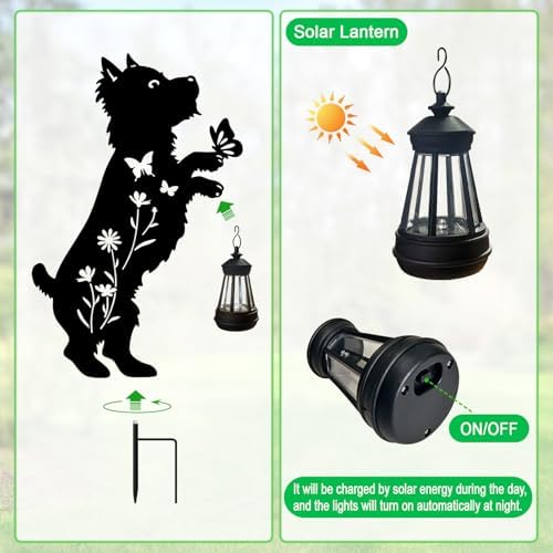 Yorkie Gifts for Women,Dog Solar Lights Outdoor Pathway Yard Garden Stakes - Image 3