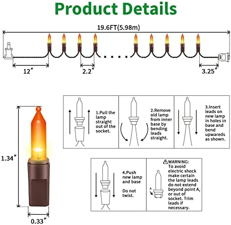 LAMPHOME Orange Thanksgiving Mini Lights, 100Count 19.6ft Autumn Fall String Lights,Connectable 120V Plug in Outdoor Halloween Home Christmas Tree Garden Holiday Party Patio Decor - Image 4