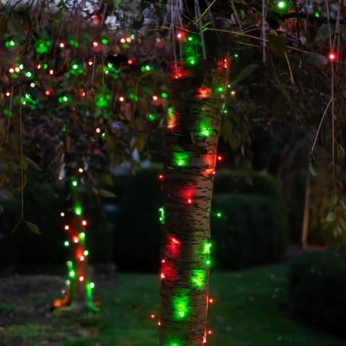 Dazzle Bright Red and Green Christmas String Lights, 300 LED 100 FT Connectable Waterproof String Lights Green Wire with 8 Modes, Xmas Vintage Decorations for Indoor Outdoor Party Yard Garden Decor - Image 3