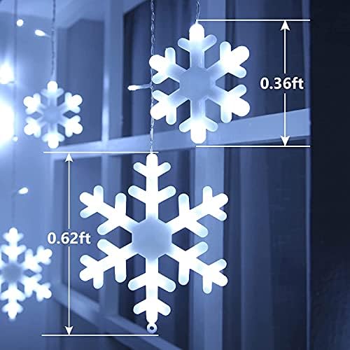 Christmas Snowflake Lights Outdoor, 17.22ft 264 LED Snowflake Icicle Lights with 22 Drops, 8 Modes connectable Plug In Christmas Light Waterproof for Eaves, Garden, Indoor & Outdoor Xmas Decor (White) - Image 4
