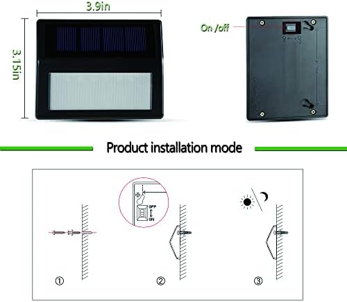 Solar Lights Outdoor, Waterproof Solar Powered Deck Step Lights for Patio Garden Backyard Garage Driveway Pathway Outside Wall Lighting - Image 5