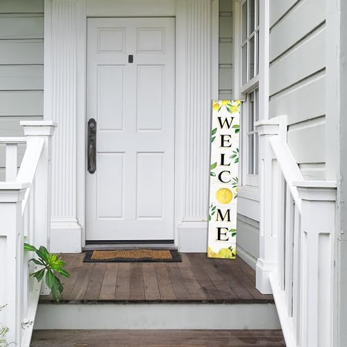 Summer Wooden Porch Sign 47" Large Lemon Welcome Sign Vertical Indoor Outdoor Standing Sign For Garden Home Yard Farmhouse - Image 5