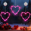 Lewondr 3Pcs Valentines Day Window Lights with 2 Lighting Modes, Pink by Lewondr