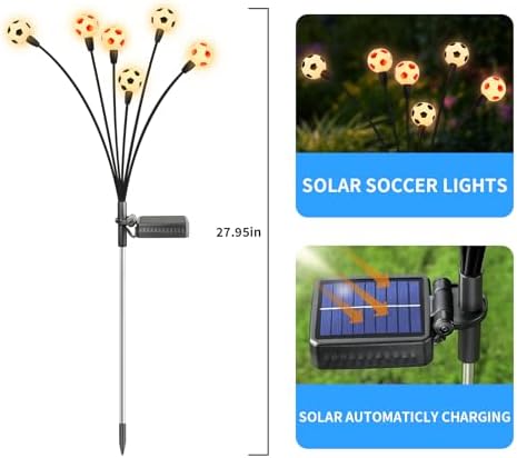 ASMAD Solar Lights Outdoor Waterproof 8 Pack,Soccer Ball Light,Garden Decor - Image 2