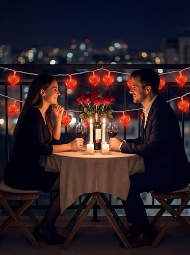 8.5Ft Red Heart Fairy String Lights, Valentine's Day Decor Lights with 10 Red 3D Heart Lights, Connectable Valentine's Day Love Heart Light for Indoor Outdoor Home Wedding Anniversary Party Decoration - Image 3