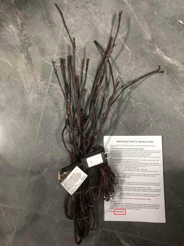 Vanthylit Pre-lit 3PK Christmas Twig Branches Pathway Lights with 30'' 60 LED Multi Color Bulbs Waterproof Plug in Brown Willow Branch Lights for Outdoor and Indoor Decor - Image 5