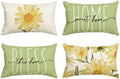 AVOIN colorlife Home Sweet Home Spring Summer Flowers Green Throw Pillow Covers, 12 x 20 Inch Cushion Case for Sofa Couch Set of 4 by AVOINcolorlife