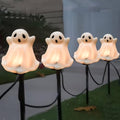 SUNSGNE Halloween Ghost Pathway Lights Outdoor, Set of 4 Ghost Halloween Stake Path Lights with C7 LED Bulbs for Outdoor Yard Walkway Garden Party Decoration by SUNSGNE