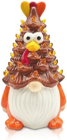 Hexagram Thanksgiving Decorations, Thanksgiving Gnomes Ceramic Tree Decor by Hexagram