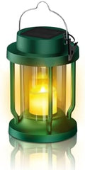 Solar Lantern Outdoor & Indoor Use – Hanging Solar Lights with Realistic Flickering Flameless Candle, Weatherproof for Gardens, Patios, Trees, and Lawns (Green, 1 Pack) by Unknown