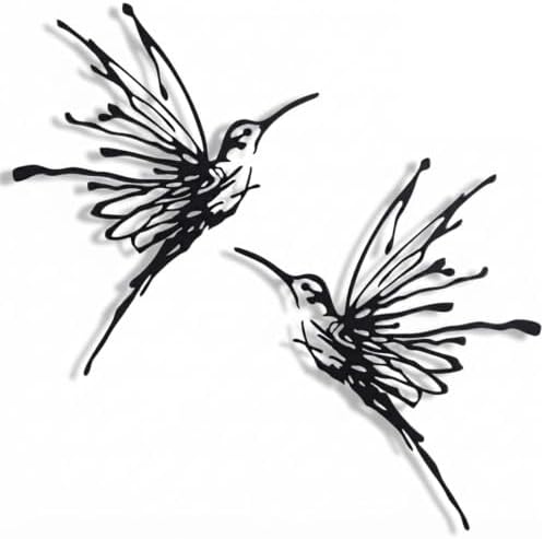 2Pcs Metal Hummingbird Wall Art, 3D Large Outdoor Garden Decor(18.6"x22.4") by LIYAOLI