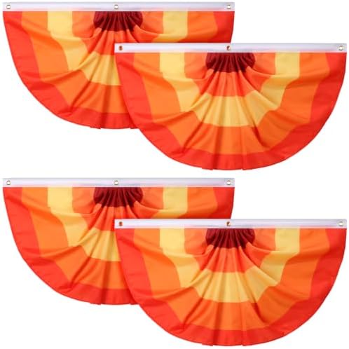 Newwiee 4 Pcs Thanksgiving Fall Bunting for Outside, Red, 2 x 4 ft by Newwiee