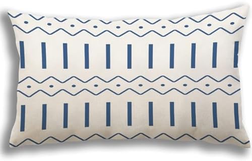 YCOLL Lumbar Pillow Covers 12x20 Set of 4, Modern Sofa Throw Pillow Cover, Decorative Outdoor Linen Fabric Pillow Case for Couch Bed Car, Light Blue - Image 4