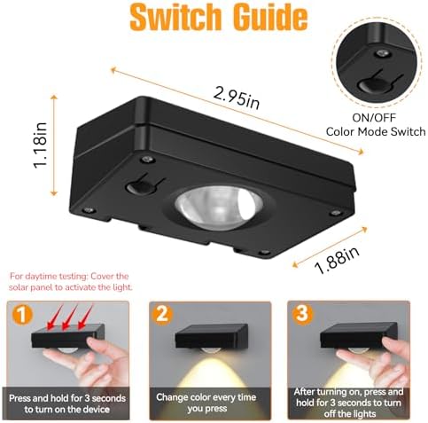 Solar Fence Lights Outdoor, 3 Color Temp, IP65 Waterproof - Image 5