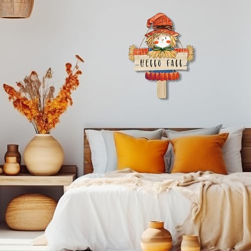 Leopard Pumpkin Fall Decor Sign for Front Door, Fall in Love Wooden Door Hanger, Rustic Farmhouse Autumn Pumpkin Wall Decor, Thanksgiving Halloween Porch Decorations for Home (Thanksgiving) - Image 6