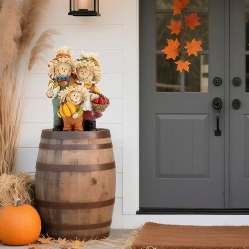 Hodao Fall Scarecrow Family Figurine, Autumn Harvest Thanksgiving Decor - Image 6