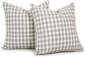 Grey Gingham Euro Pillow Sham Covers 26x26, Extra Large Gray Pillow Covers by CARRIE+HOME