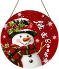 Christmas Snowman Sign for Front Door Decor Let It Snow Winter Hanging by Unknown
