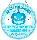Halloween Teal Pumpkin Decor Happy Halloween Door Sign for Front Door by Unknown