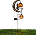 Solar Halloween Black Cat & Pumpkin Moon Garden Stake Light, Outdoor Waterproof LED Yard Decoration with Crescent Moon, Hanging Jack-o'-Lantern Lantern for Patio Lawn Path Yard (D #) by JOYGIEE