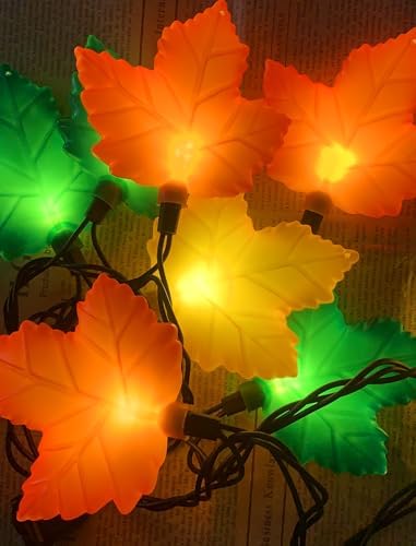 Fall Decorations Thanksgiving for Home, 8FT Halloween Decor Indoor Lights with 10 LED Maple Leaf, Connectable Novely Fairy String Lights Autumn Harvest Table Indoor Outdoor Decor Halloween Party Gifts - Image 5