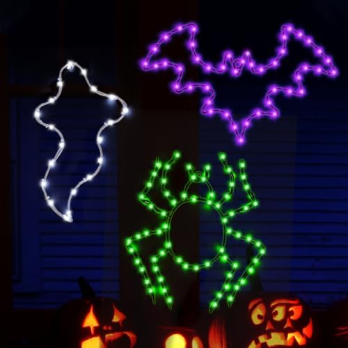 Halloween Window Lights, 3 Pack LED Waterproof Timer Indoor Decor by Bstge