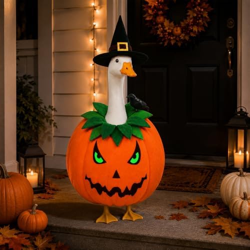 Halloween Porch Goose Outfit Pumpkin Goose Clothes for Outdoor Lawn Decor - Image 3
