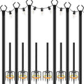 NUERPO 6 Pack String Light Poles,Metal Poles for Hanging Outdoor Light Strings,6 Pack 10 FT Light Poles Stand for Outside Garden,Patio,Wedding,Backyard,Deck,Party by NUERPO