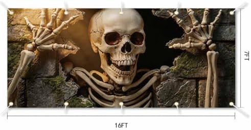 16x7FT Halloween Garage Door Banner Large Hanging Backdrop Decor - Image 3