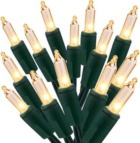 BrizLabs Clear Christmas Lights, 50 Count Warm White Incandescent Lights by BrizLabs
