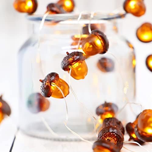 MIYA LIFE 3D Acorn Lights 10FT 30LEDs Fall String Lights with Acorn Ornaments Orange Fairy Lights Battery Operated for Cute Fall Decor Fall Favorites Home Decor by MIYALIFE