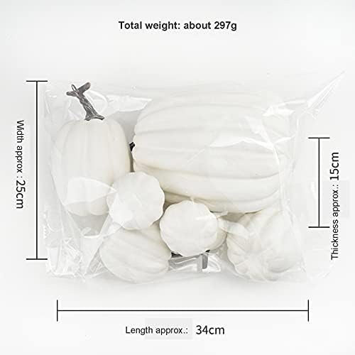 Lucakuins 7Pcs Artificial Pumpkins Fall Decoration Assorted Faux Pumpkin Cute Foam Pumpkins for Home Outside Halloween Decorating (Green2, One Size) - Image 6